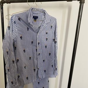 Ralph Lauren Striped Teddy Pajama Set